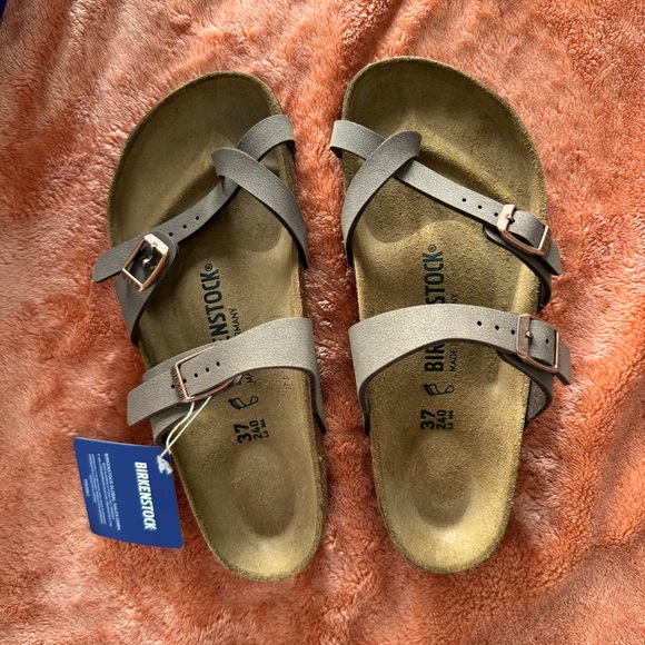 Birkenstock Shoes - NWT Birkenstock Mayari Mocha Women US Sz 6-6.5 EU 37 Reg Fit Birko-Flor Leather